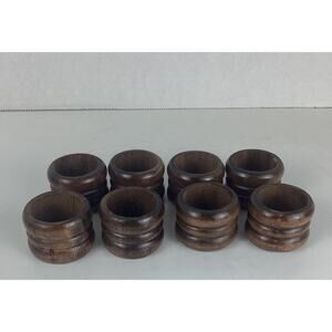 Vintage Wood Napkin Rings Lot of 8 Table Decor Retro